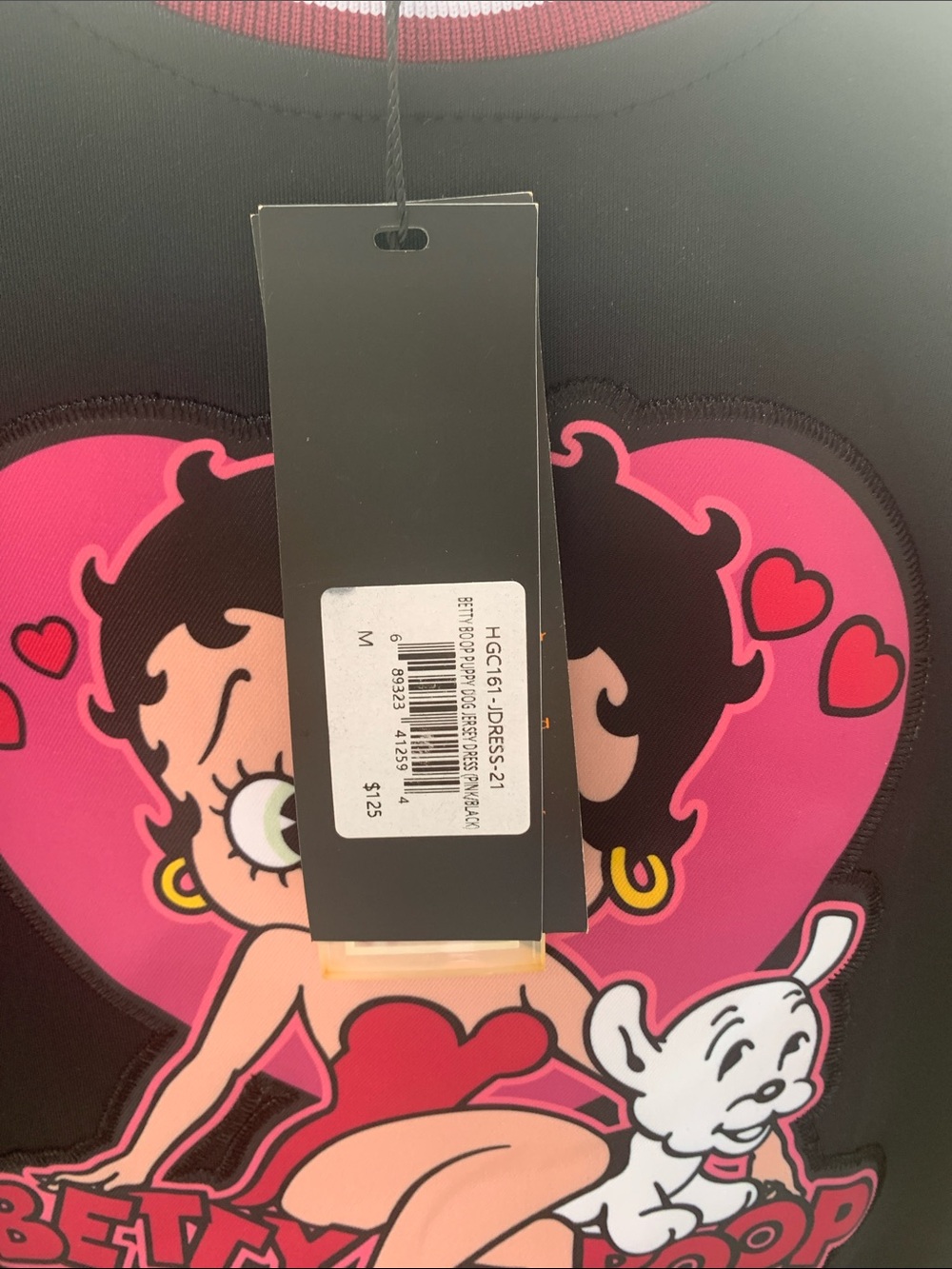 Betty Boop Black & Burgundy Graphic Tank Top Dress! Medium! - Picture 6 of 8
